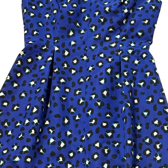 NWT Kate Spade Blue Modern Cheetah Print Fit & Flare Dress - Size 4 Knee-Length - Picture 12 of 12
